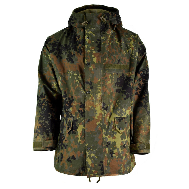 Original Bundeswehr Feldjacke GoreTex Flecktarn wasserdichter Regenparka NEU