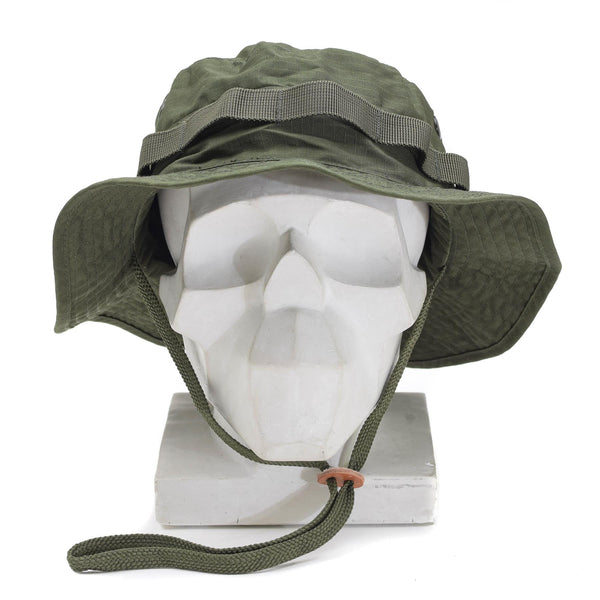 Olivgrüner Boonie-Hut im Militärstil der Marke Mil-Tec aus Ripstop, leichte Campingmütze