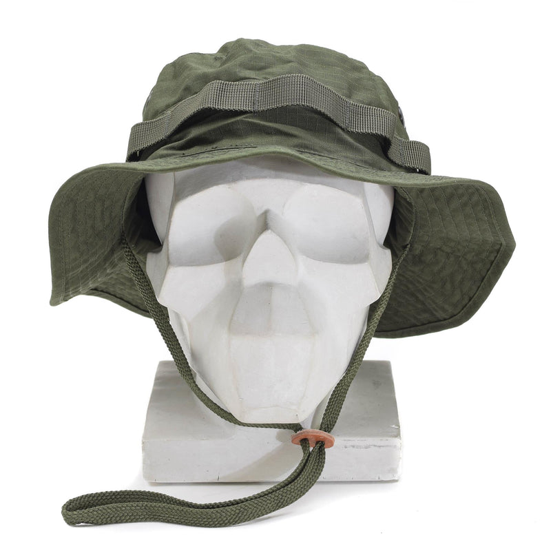 Olivgrüner Boonie-Hut im Militärstil der Marke Mil-Tec aus Ripstop, leichte Campingmütze