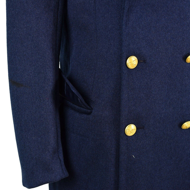 Echter Wollmantel der italienischen Armee, blauer Militäroffizier, langer Mantel der Luftwaffe