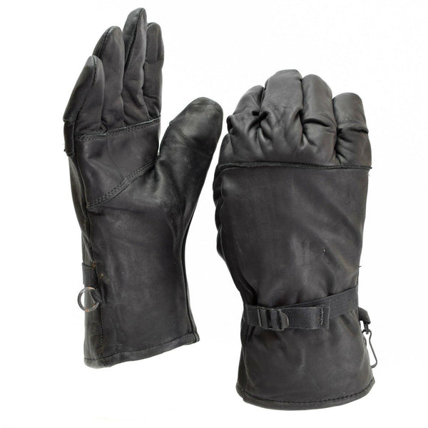 Original US Army Kampflederhandschuhe Echtes schwarzes Leder Militärausführung