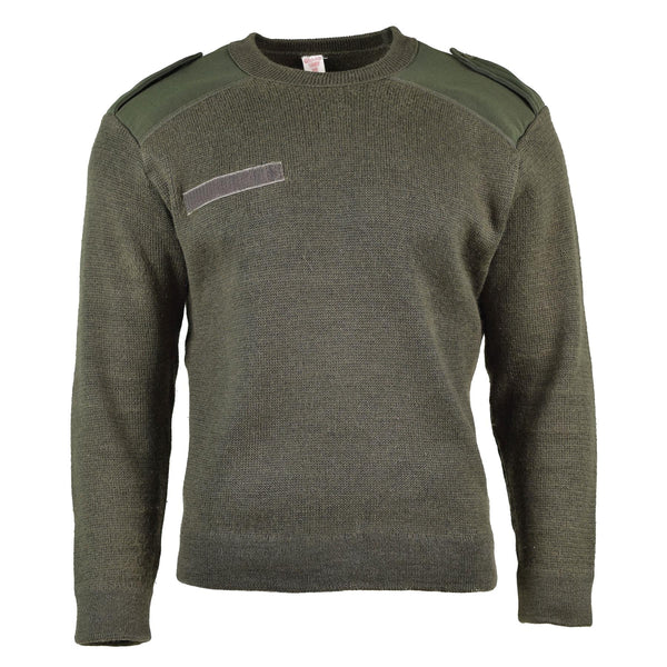 Echter französischer Armeepullover Olive Commando Pullover Militärpullover Rundhals