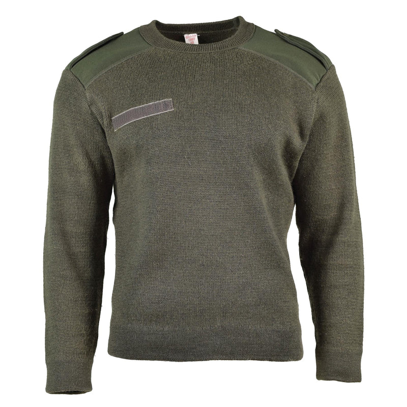 Echter französischer Armeepullover Olive Commando Pullover Militärpullover Rundhals