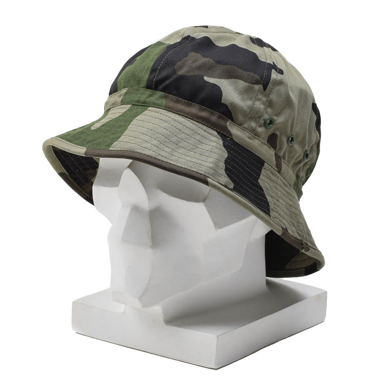 Original französischer Militär-Buschhut, weicher CCE-Camouflage-Panama-Bucket, leicht, NEU