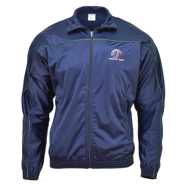 Original Trainingsanzug der französischen Armee, Sportjacke, Activewear-Anzug, Oberteil, blaues Hemd, NEU