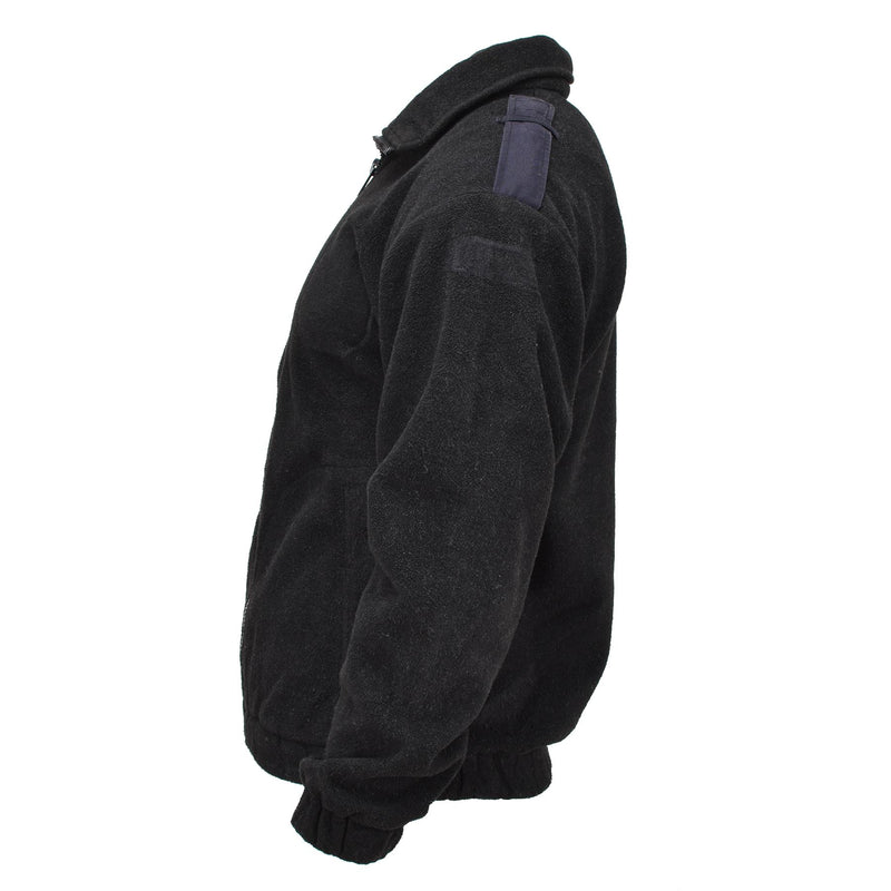 Original niederländische Militärpolizei Fleecejacke, warmer Pullover, Winterpullover, schwarz