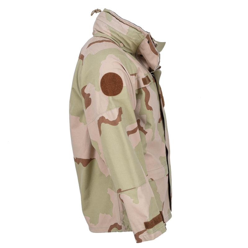 Original Regenjacke der ungarischen Armee, Kampftarnung, Wüsten-Regenjacke, wasserdicht, mit Kapuze