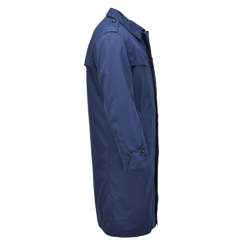 Original niederländische Militärausgabe Herren Regenmantel gesteppter Innen-Trenchcoat einfarbig blau