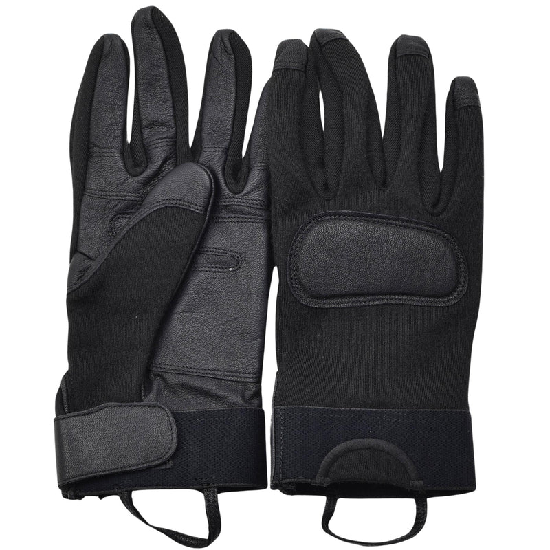 Originale taktische Kampfhandschuhe der niederländischen Armee mit Lederhandflächen und Knöchelschutz NEU