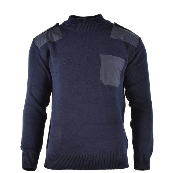 Original niederländische Armee Pullover blau Pullover Militär Pullover Rundhals Offizier