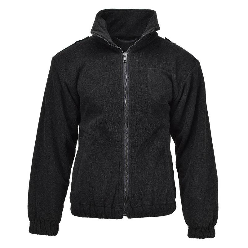 Original niederländische Militärpolizei Fleecejacke, warmer Pullover, Winterpullover, schwarz