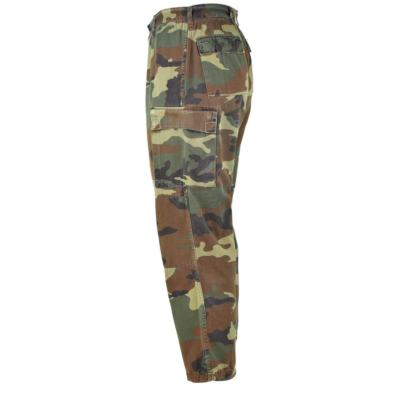 Echte italienische Armeehose, NATO-Kampfhose aus Baumwolle, Woodland Camouflage