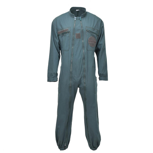 Original Militär-Overall der französischen Luftwaffe mit Doppelreißverschluss, Mechaniker-Overall in Olivgrün