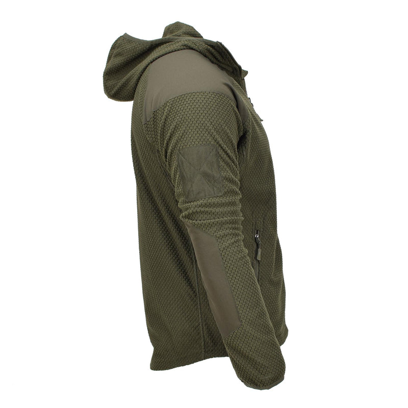 Blochl Brand Military Style Fleece Thermojacke mit Kapuze und verstärkter Olive NEU