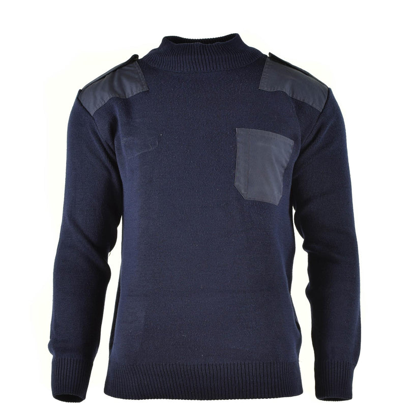 Original niederländische Armee Pullover blau Pullover Militär Pullover Rundhals Offizier