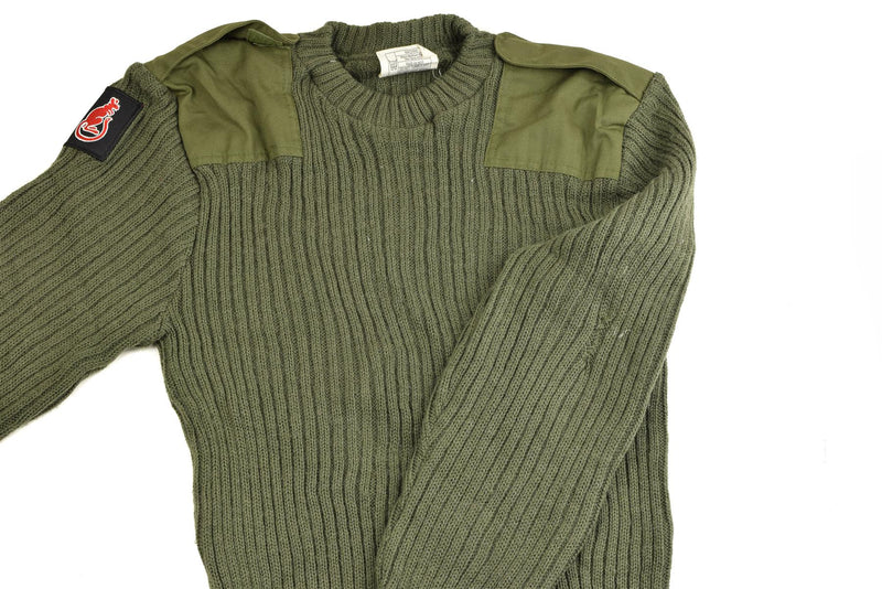 Echter Pullover der britischen Armee, Kommando-Pullover in Olivgrün aus Wolle für Herren