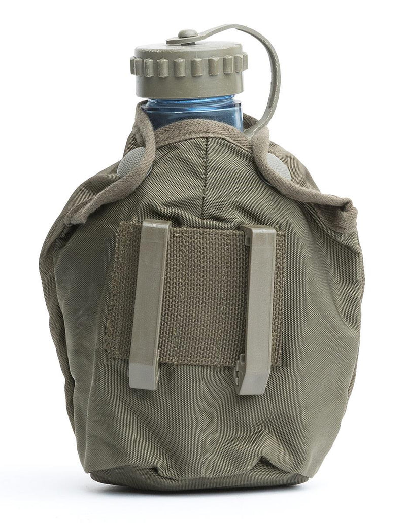 Original Österreichische Bundeswehr Feldflasche Feldtruppen Plastik Trinkflasche OD Beutel
