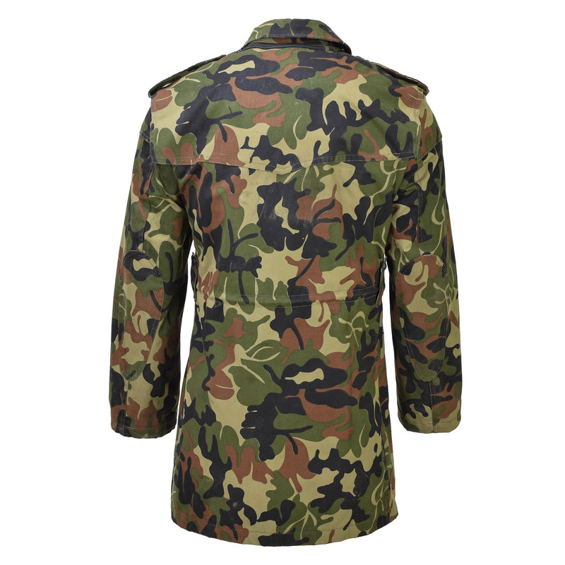 Original rumänische Militärparka M93 mit Camouflage-Blattmuster und Kapuze, lange Jacke, taktisch, NEU