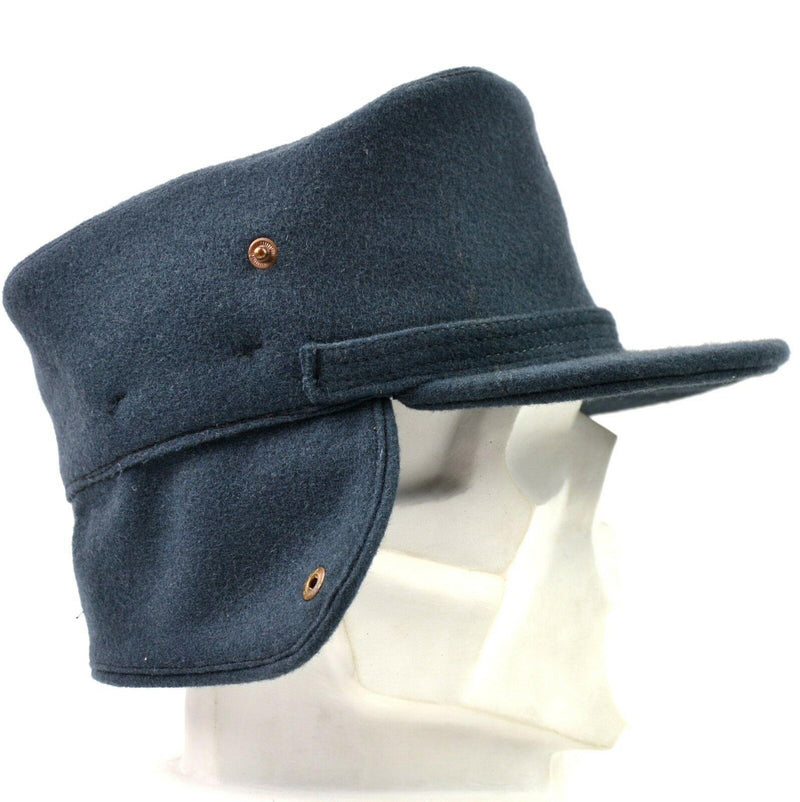 Original schwedische Armee Woll-Wintermütze. Blaue schwedische Wintermütze NEU