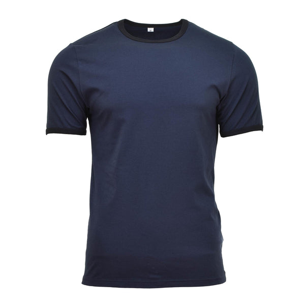 Original niederländische Armee T-Shirt blaues Baumwollhemd kurze Ärmel Militär Überschuss NEU