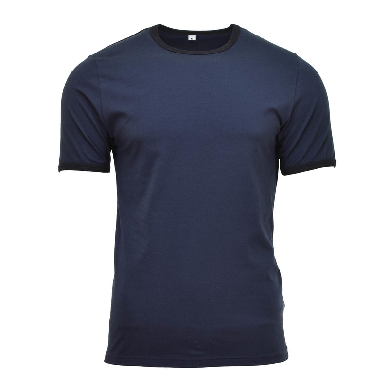 Original niederländische Armee T-Shirt blaues Baumwollhemd kurze Ärmel Militär Überschuss NEU