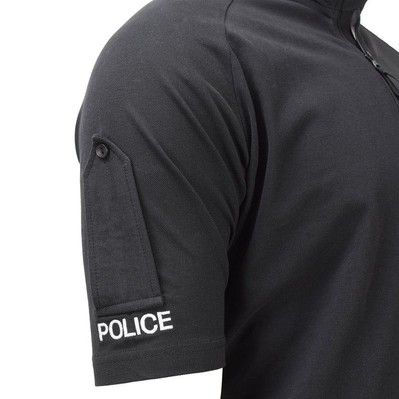 Original britische Armee Polizei taktische T-Shirts Kurzarm Reißverschluss schwarz NEU
