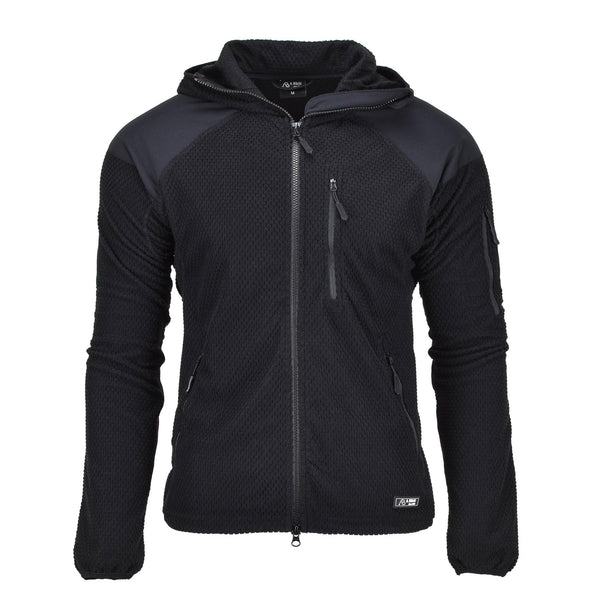 Blochl Brand Militär-Stil Thermojacke Fleece mit Kapuze verstärkt schwarz NEU