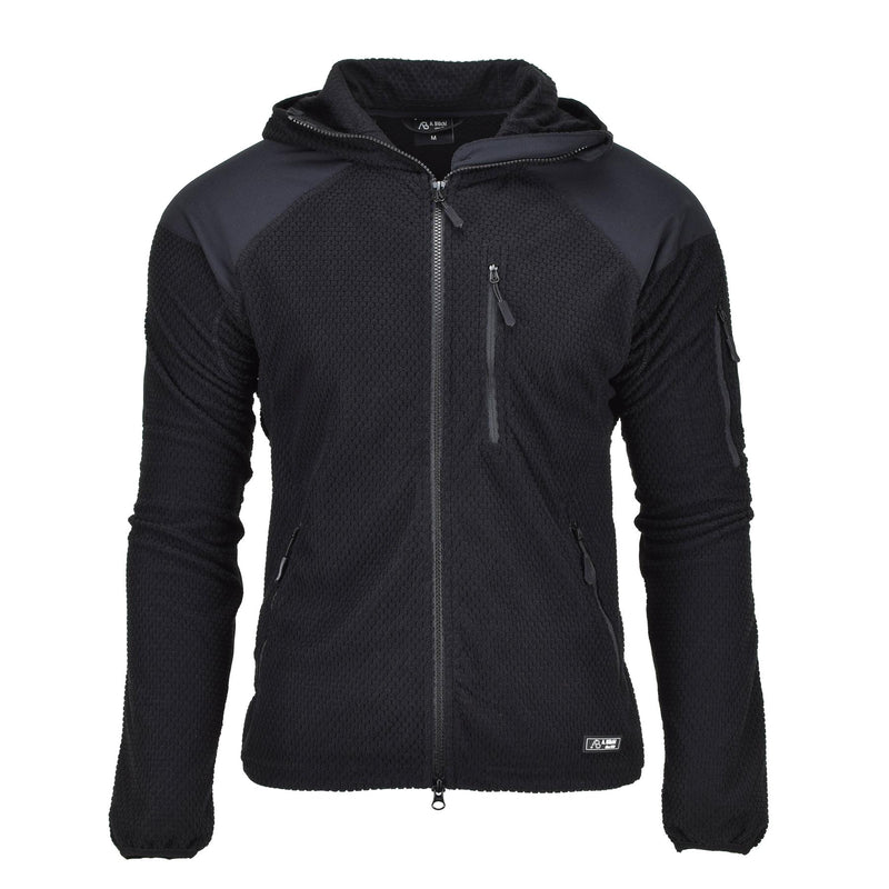Blochl Brand Militär-Stil Thermojacke Fleece mit Kapuze verstärkt schwarz NEU