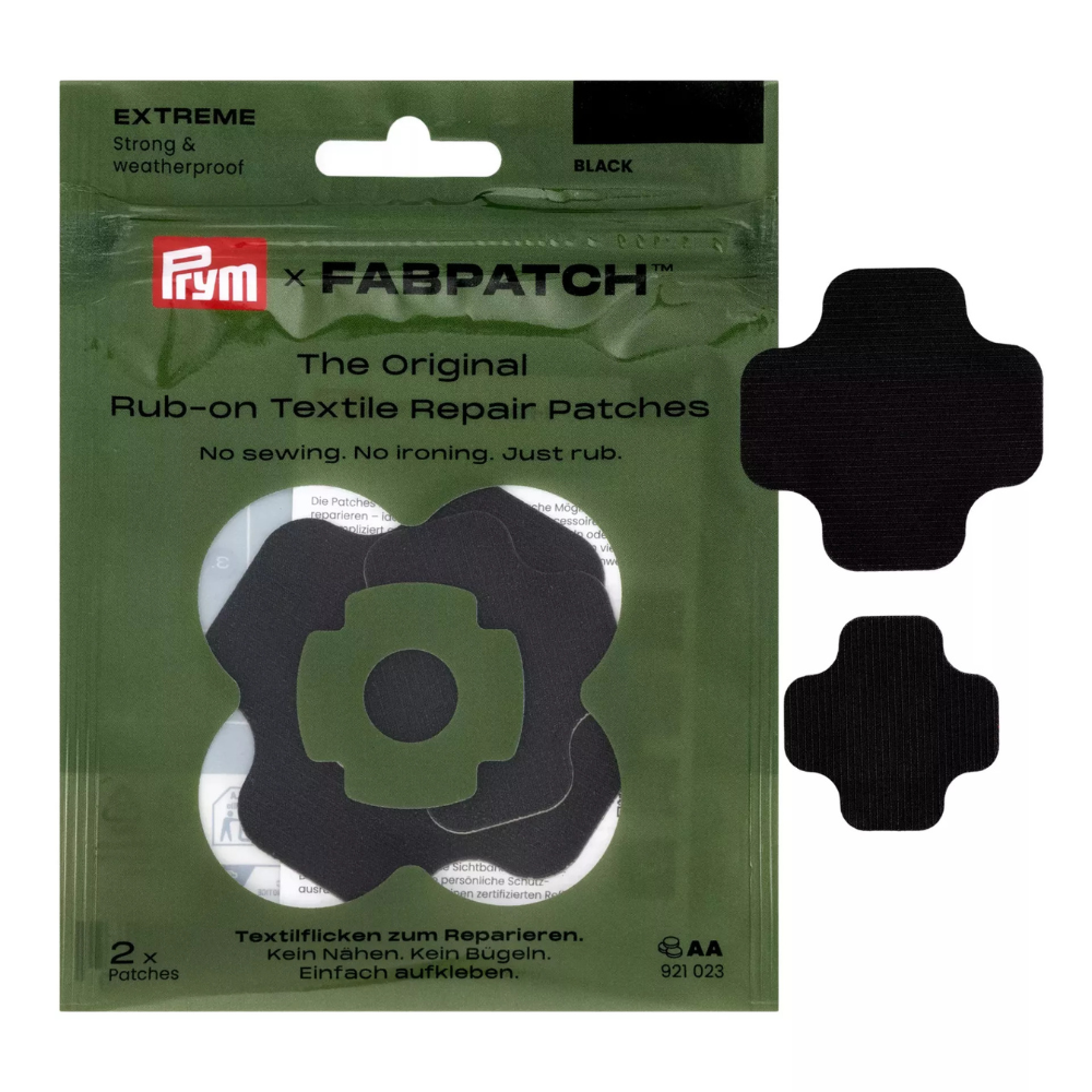 Prym FabPatch EXTREME selbstklebende Reparaturflicken wasserabweisend schwarz