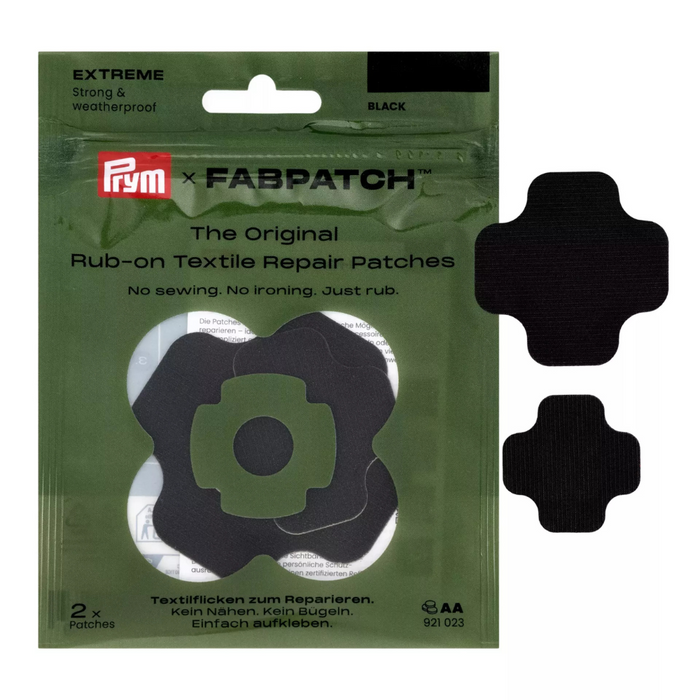 Prym FabPatch EXTREME selbstklebende Reparaturflicken wasserabweisend schwarz