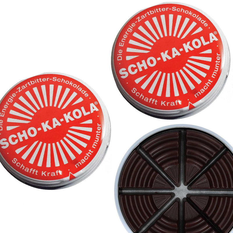 German Energy Zartbitterschokolade SCHO-KA-KOLA Koffein &amp; Cola-Nuss 100 g Blechdose