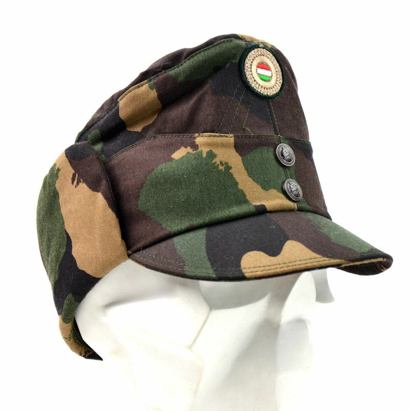 Echte ungarische Tarnmütze der Armee, Wintermütze, Militärmütze, Feldmütze mit farbigem Abzeichen, NEU