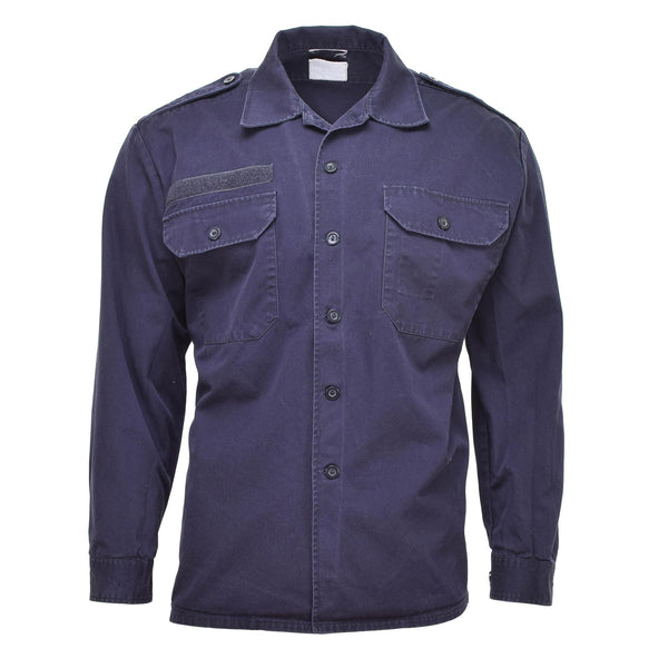 Echte holländische Armeehemden, Langarmuniformjacke, marineblau, Militärüberschuss