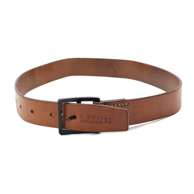Original Schweizer Armee Hosengürtel lässig klassisch Leder braun Militär Überschuss NEU