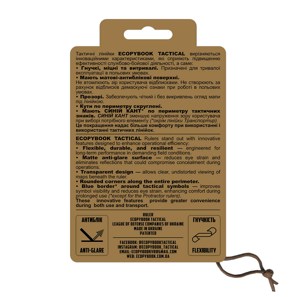 Ecopybook Tactical TS+M A6 NATO-Kartenlineal-Set, flexibler Polymer-Rand, blau