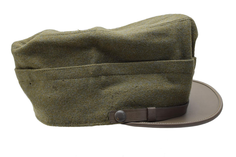 Original italienische Militär Snapback Feldmütze oliv Wolle leicht Vintage