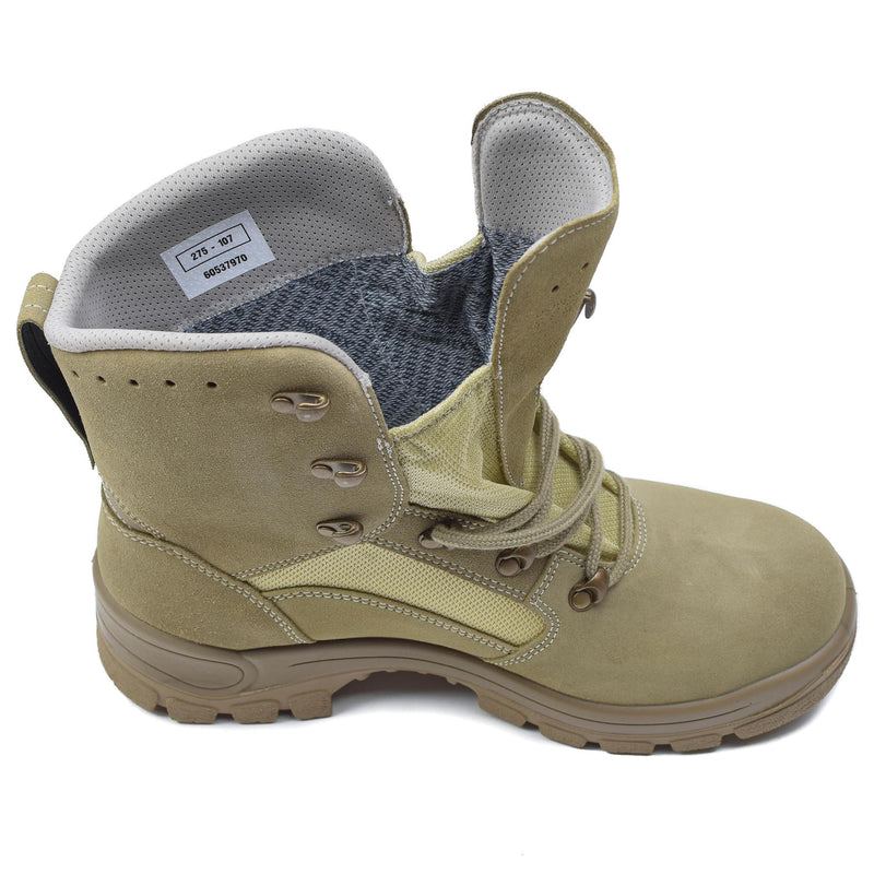 Original deutsche Militärstiefel, wasserdicht, khakifarbene Gummisohle, runde Sohle, NEU