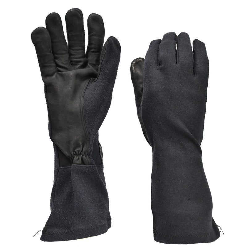 Original Bundeswehr Lange Handschuhe schwarz Aramid hitzebeständig taktischer Überschuss
