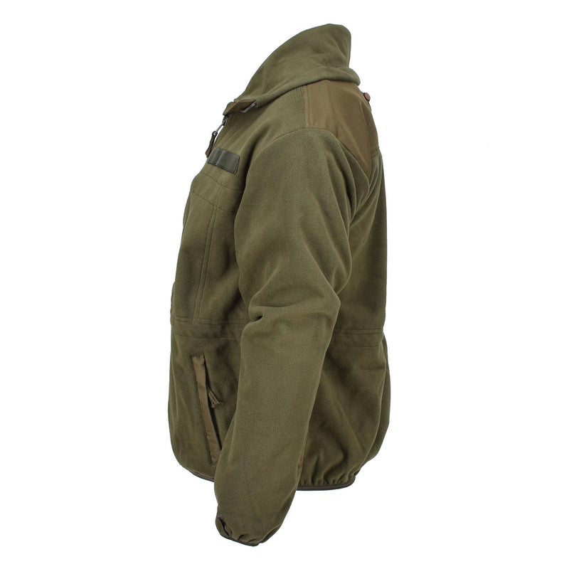 Blochl Brand Fleecejacke im österreichischen Militärstil, hoher Kragen, durchgehender Reißverschluss, atmungsaktiv