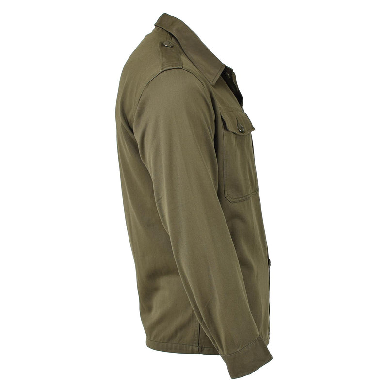 Original österreichisches Militär-Hemdkleid in Olivgrün mit langen Ärmeln, lässig, leicht, NEU