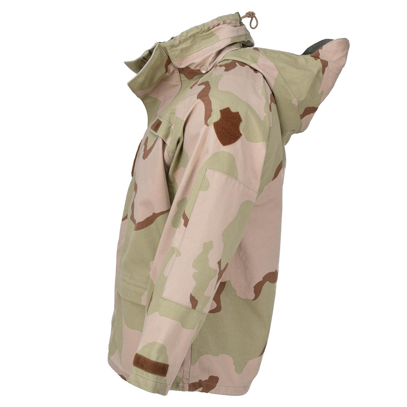 Original Regenjacke der ungarischen Armee, Kampftarnung, Wüsten-Regenjacke, wasserdicht, mit Kapuze
