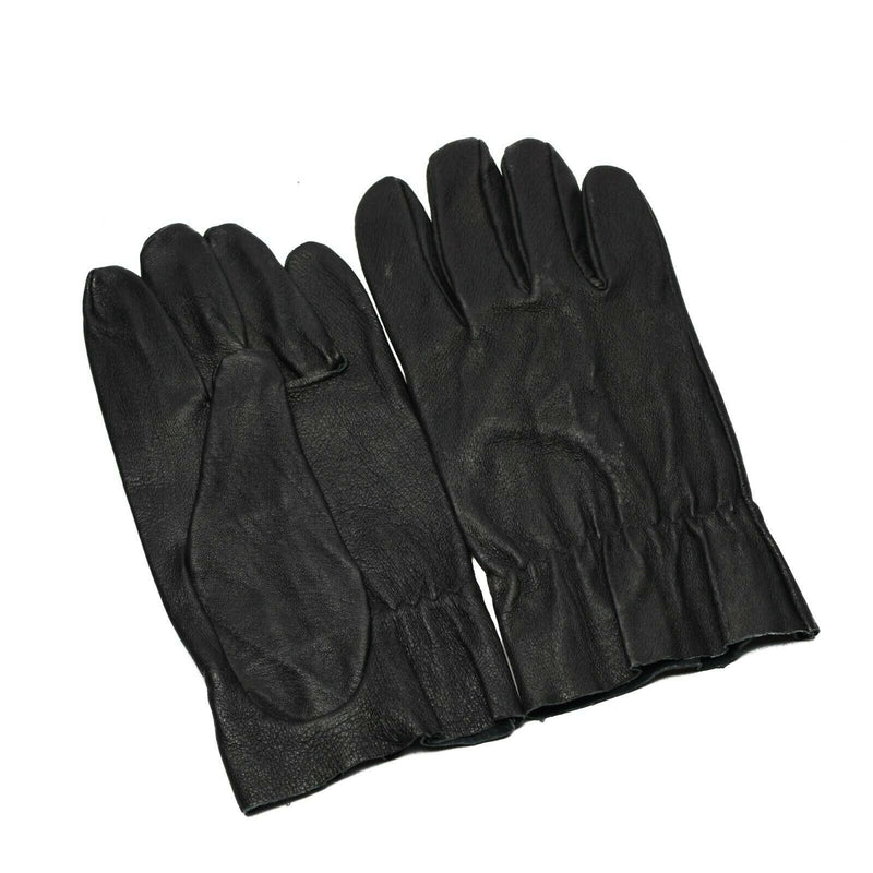 Original tschechische Armee-Kampflederhandschuhe. Echtes schwarzes Leder NEU