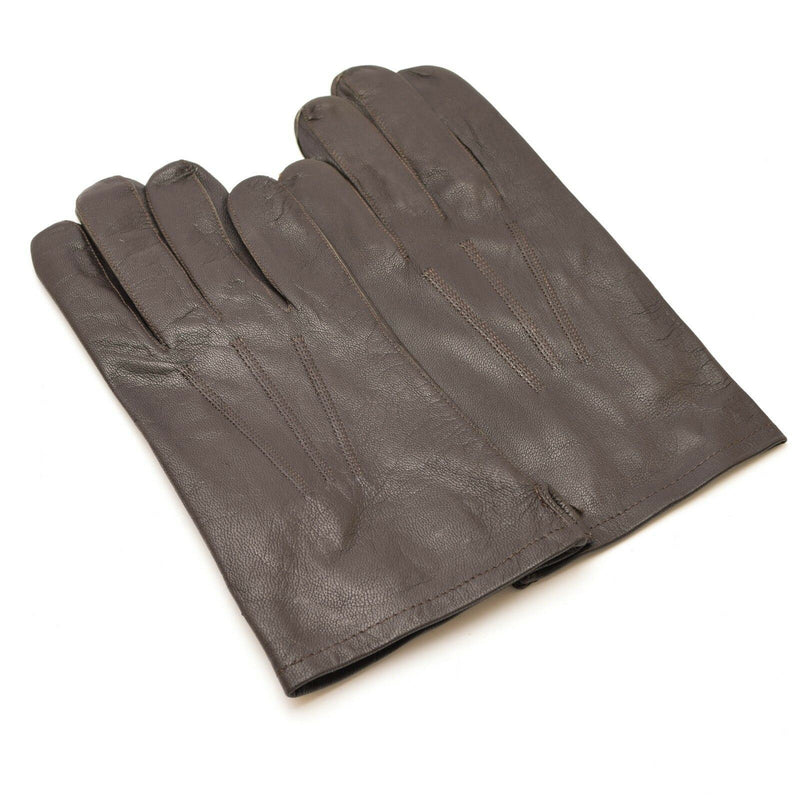 Echte belgische Armeehandschuhe Leder schwarz braun Militär Vollfinger Überschuss