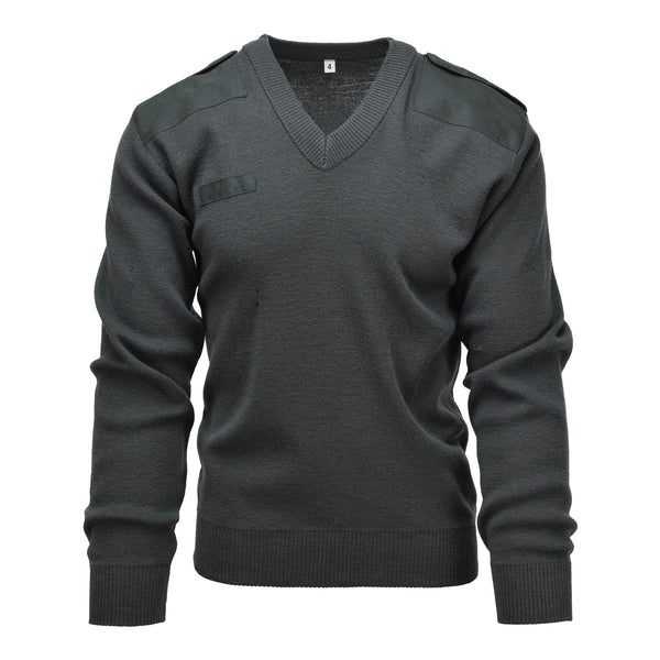Original niederländische Armee Pullover Kommando Pullover V-Ausschnitt Pullover dunkelgrün