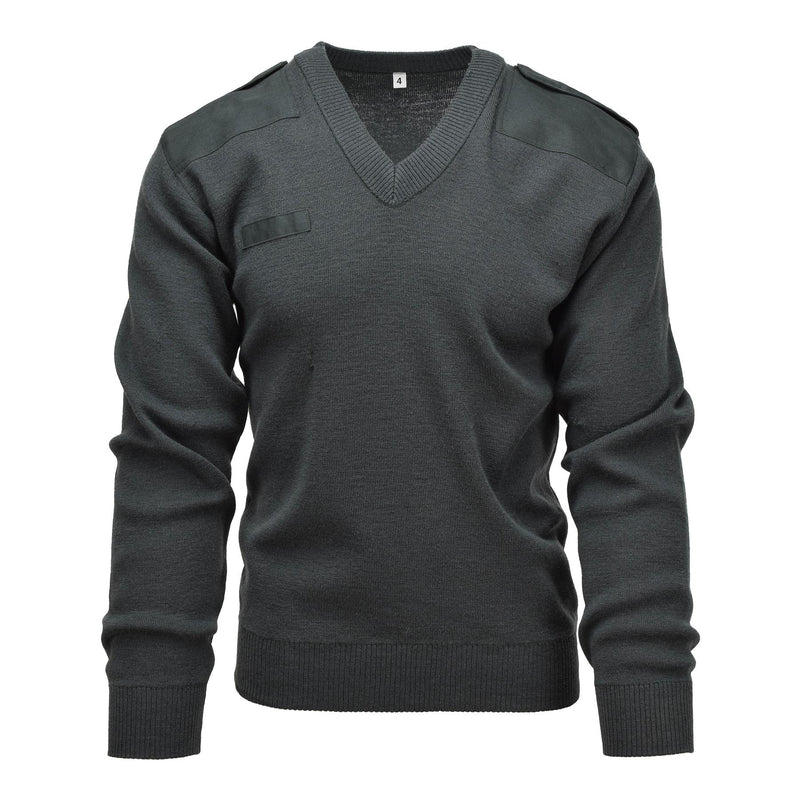 Original niederländische Armee Pullover Kommando Pullover V-Ausschnitt Pullover dunkelgrün
