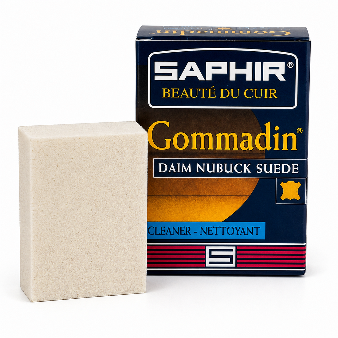 Saphir Gommadin Wildleder Nubuk Reinigungsradierer Naturkautschuk Beige