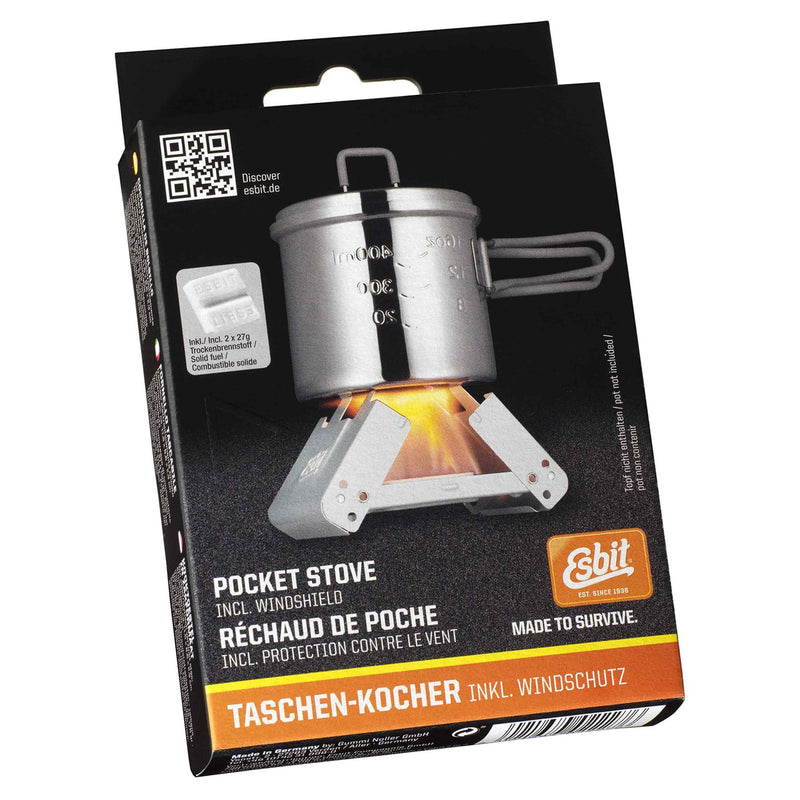 ESBIT Kocher Bushcraft Kleiner faltbarer Camp Cooker Pocket 2x27g Festbrennstoff