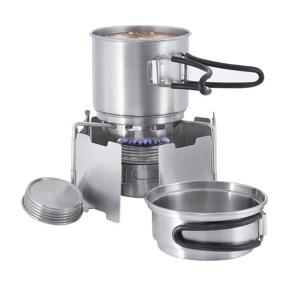 Tatonka Spiritusbrenner Kocher Set Outdoor Kochset Edelstahl Topfständer