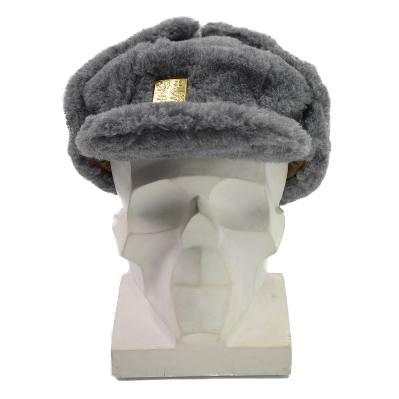 Original Wintermütze der tschechischen Armee für kaltes Wetter, Kunstpelz-Ohrenklappenmütze