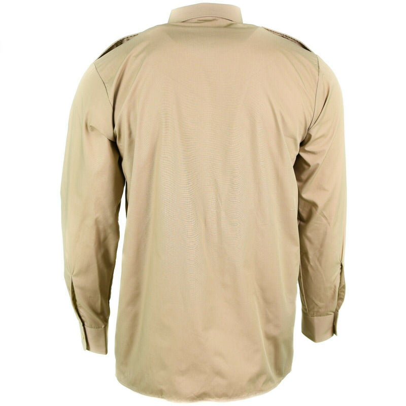 Echtes belgisches Armeehemd, Überschuss-Chino, Khaki, Militär, langärmelig, NEU